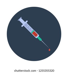 Syringe flat icon. You can be used syringe icon for several purposes like: websites, UI, UX, print templates, promotional materials, info-graphics, web and mobile phone apps.
