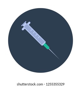 Syringe flat icon. You can be used syringe icon for several purposes like: websites, UI, UX, print templates, promotional materials, info-graphics, web and mobile phone apps.