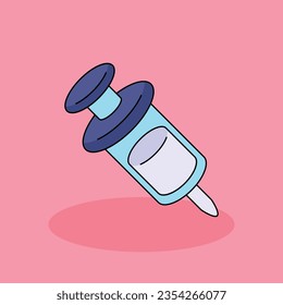 Syringe Free vector cartoon icon illustration.Therapy icons concept isolated . flat cartoon style