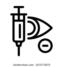 Syringe for Glaucoma Icon Vector. Outline Syringe for Glaucoma Sign. Isolated Contour Symbol Illustration