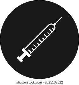 Diseño de iconos vectoriales invertidos en glifos de jeringas