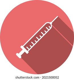 Syringe Glyph Shadow Vector Icon Design
