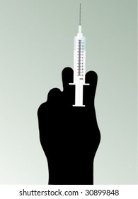 Syringe in hand