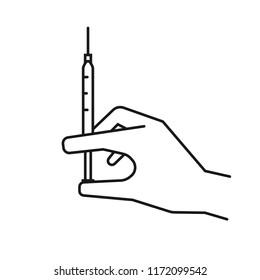 Syringe in a hand,vector illustrations
