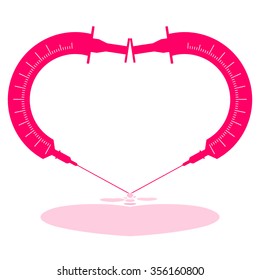 Syringe with heart, Eps10 vector format