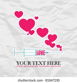 Syringe with heart. Vector illustration