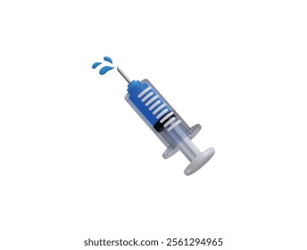 Syringe icon 3d render concept of drug injection icon vector illustration