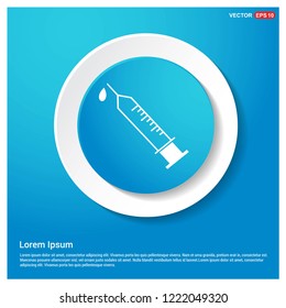 syringe icon Abstract Blue Web Sticker Button - Free vector icon