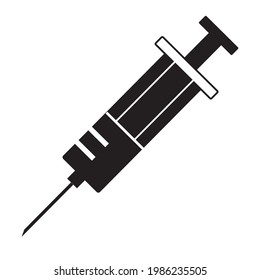 Syringe icon black and white. vector illustration 