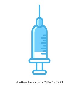 syringe icon in blue suitable for your medical design needs