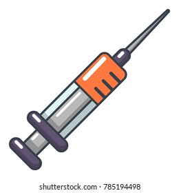 Syringe icon. Cartoon illustration of syringe vector icon for web
