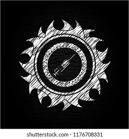 syringe icon with chalkboard texture