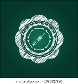 syringe icon with chalkboard texture