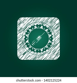 syringe icon with chalkboard texture