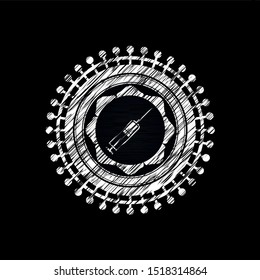 syringe icon with chalkboard texture