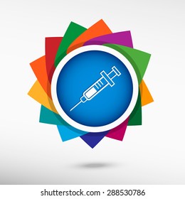 Syringe icon color icon, vector illustration. Flat design style