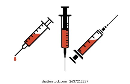 Syringe icon. Colored vector illustration.