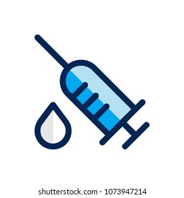 Syringe icon concept. Available in vector. Fullfiled color style.