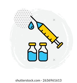 Ícone de seringa para injeção de vacina contra a Covid-19