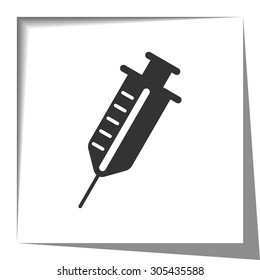 Syringe icon with cut out shadow effect