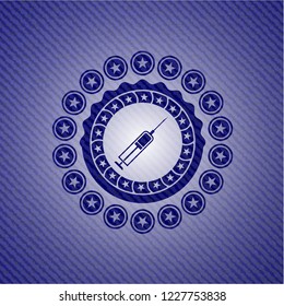syringe icon with denim texture