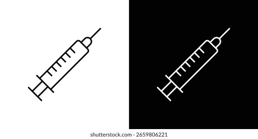 Design do ícone da seringa. Ilustração vetorial de elementos gráficos finos