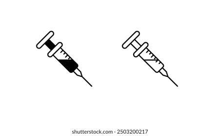 Spritze, Symbol-Design mit weißem Hintergrund, Stockgrafik