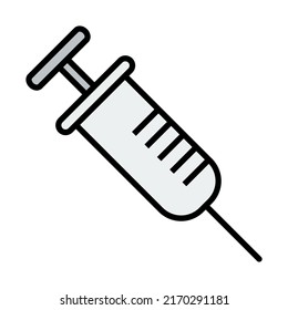 Syringe Icon. Editable Bold Outline With Color Fill Design. Vector Illustration.