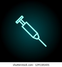 syringe icon. Elements of Science in neon style icons. Simple icon for websites, web design, mobile app, info graphics