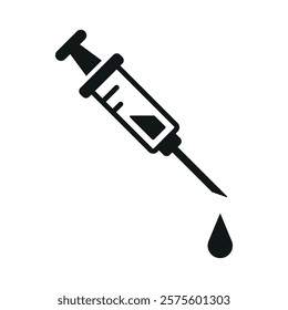 Syringe Icon features a sleek and modern design, perfect for representing healthcare apps, medical supplies, or vaccination campaigns