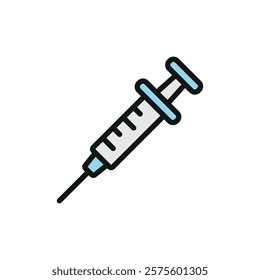 Syringe Icon features a sleek and modern design, perfect for representing healthcare apps, medical supplies, or vaccination campaigns