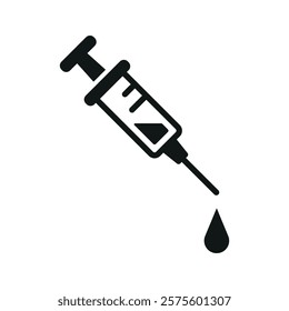 Syringe Icon features a sleek and modern design, perfect for representing healthcare apps, medical supplies, or vaccination campaigns