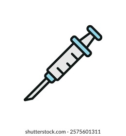 Syringe Icon features a sleek and modern design, perfect for representing healthcare apps, medical supplies, or vaccination campaigns