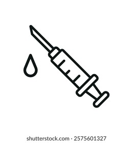 Syringe Icon features a sleek and modern design, perfect for representing healthcare apps, medical supplies, or vaccination campaigns