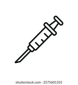 Syringe Icon features a sleek and modern design, perfect for representing healthcare apps, medical supplies, or vaccination campaigns