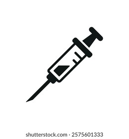 Syringe Icon features a sleek and modern design, perfect for representing healthcare apps, medical supplies, or vaccination campaigns