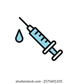 Syringe Icon features a sleek and modern design, perfect for representing healthcare apps, medical supplies, or vaccination campaigns