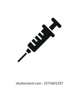 Syringe Icon features a sleek and modern design, perfect for representing healthcare apps, medical supplies, or vaccination campaigns