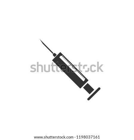 Syringe icon flat. Icon Flat