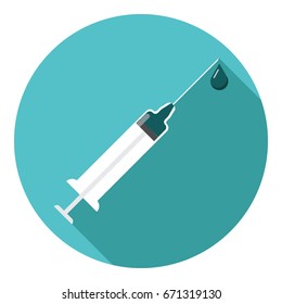 Syringe icon in flat design