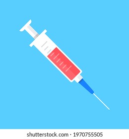 Syringe icon. Flat design. Vector illustration