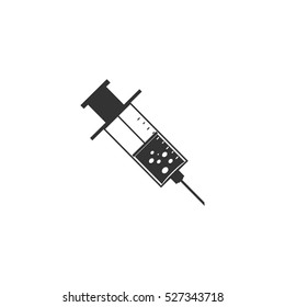 Syringe icon flat. Illustration isolated vector sign symbol