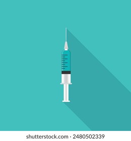 Syringe icon. Flat illustration of a vector syringe icon.