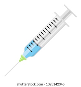 Syringe icon, flat style