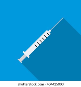 Syringe icon, flat style