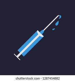 Syringe Icon. Flat Style. Health Care. Vector illustration for Design, Web.