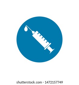 Syringe icon in flat style isolated on grey background. For your design, logo. Vector illustration.