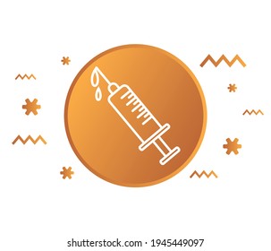 Syringe icon in flat style isolated on white background. For your design, logo. Vector illustration.