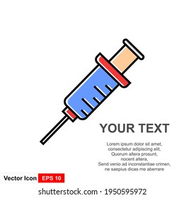 syringe icon in flat style isolated. Vector Symbol illustration.