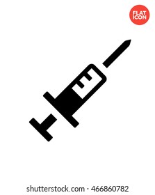 Syringe Icon Flat Style Isolated Vector Illustration